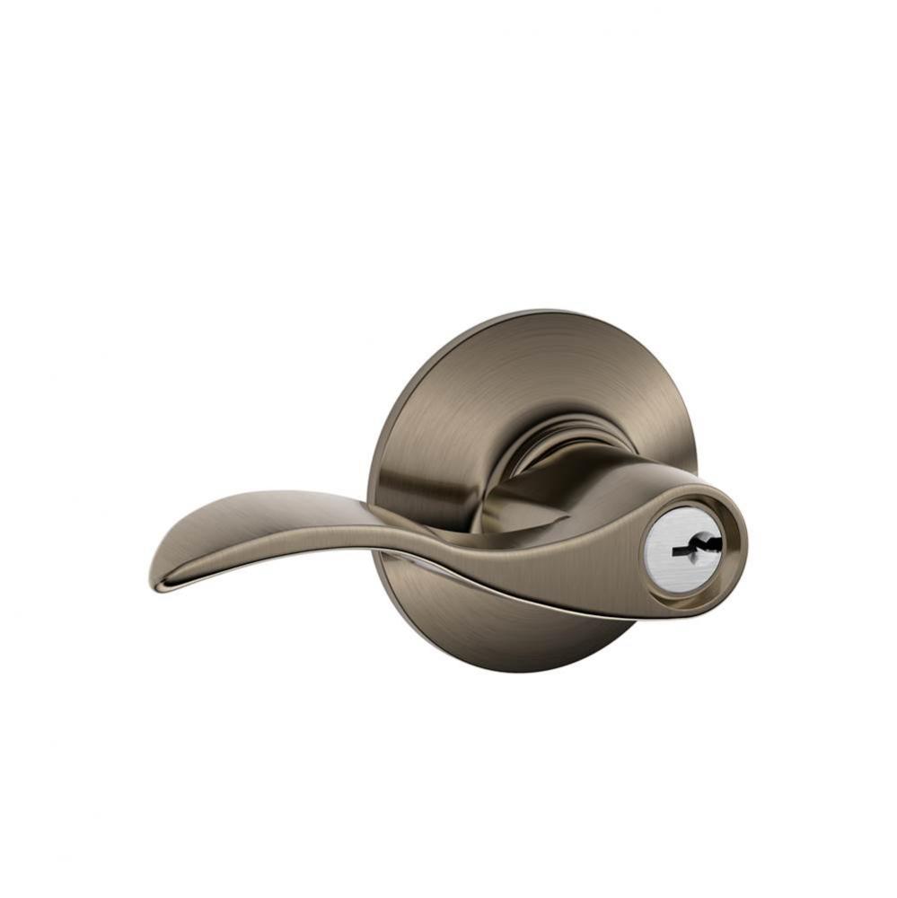 Accent Lever Keyed Entry Lock in Antique Pewter