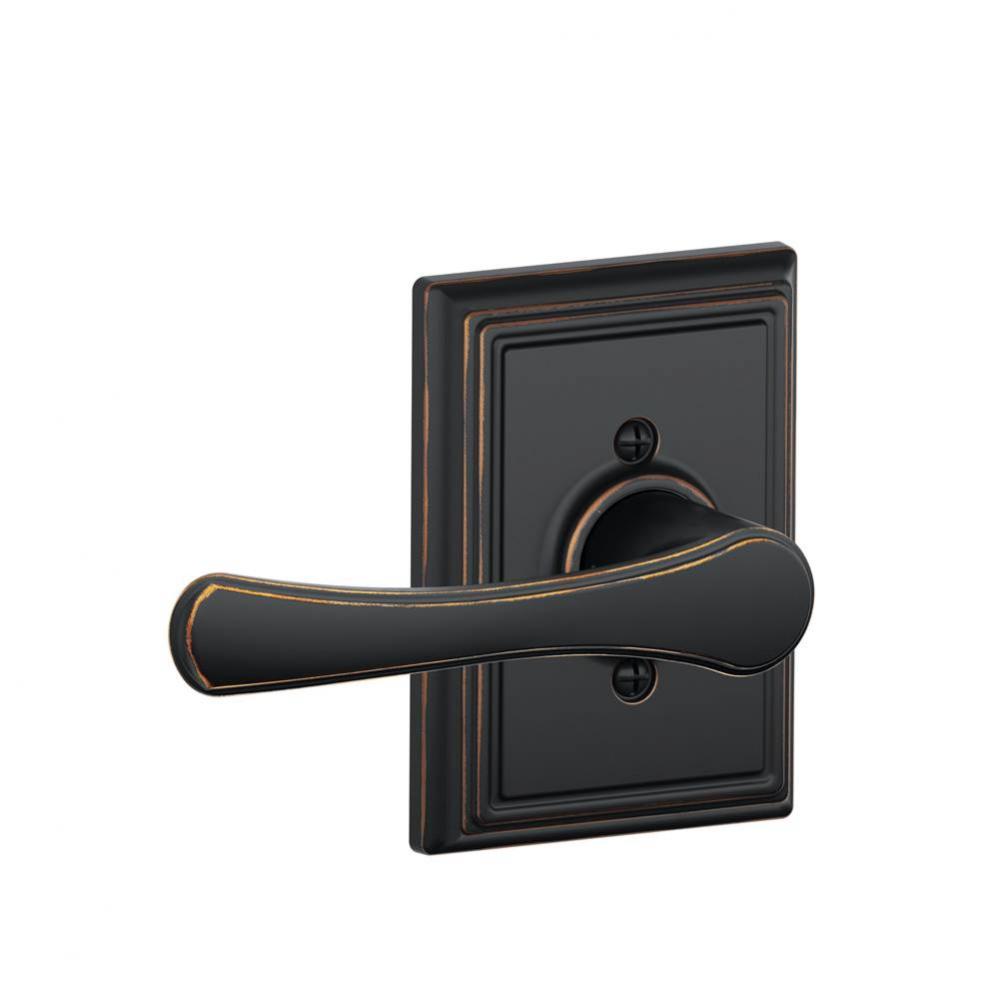 Avila Lever with Addison Trim Non-Turning Lock in Aged Bronze