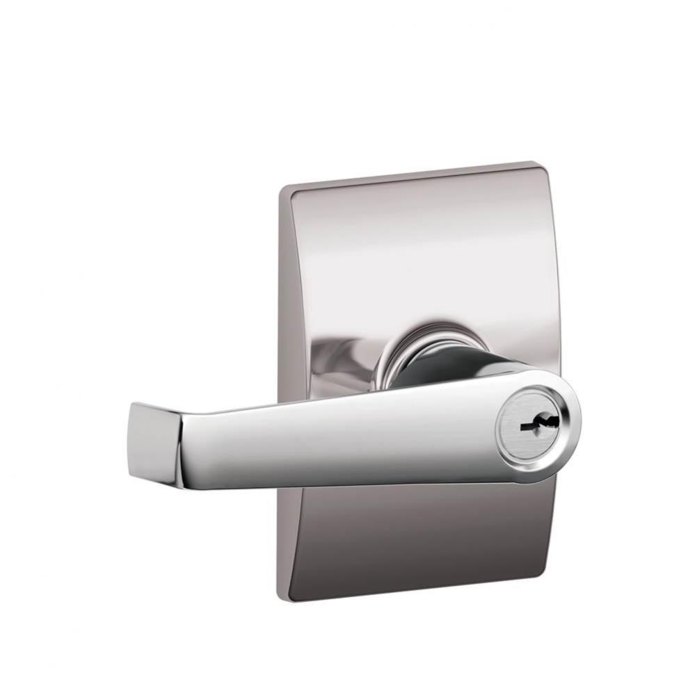 Elan Lever with Century Trim Keyed Entry Lock in Bright Chrome