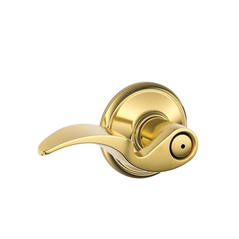 Avanti Lever Bed and Bath Lock in Bright Brass