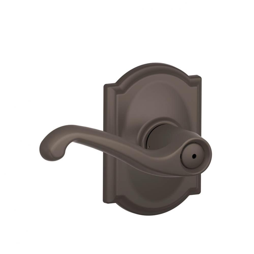Flair Lever with Camelot Trim Bed and Bath Lock in Oil Rubbed Bronze