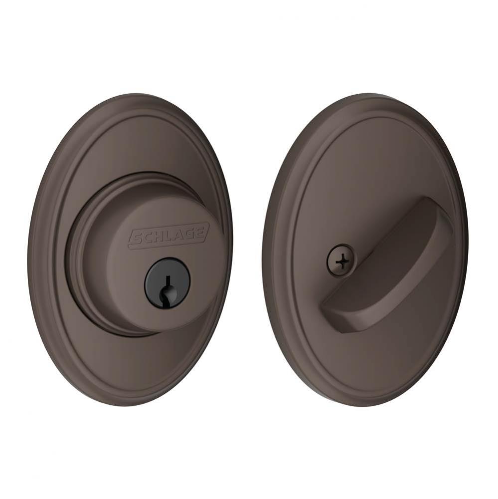 Single Cylinder Deadbolt with Wakefield Trim in Oil Rubbed Bronze