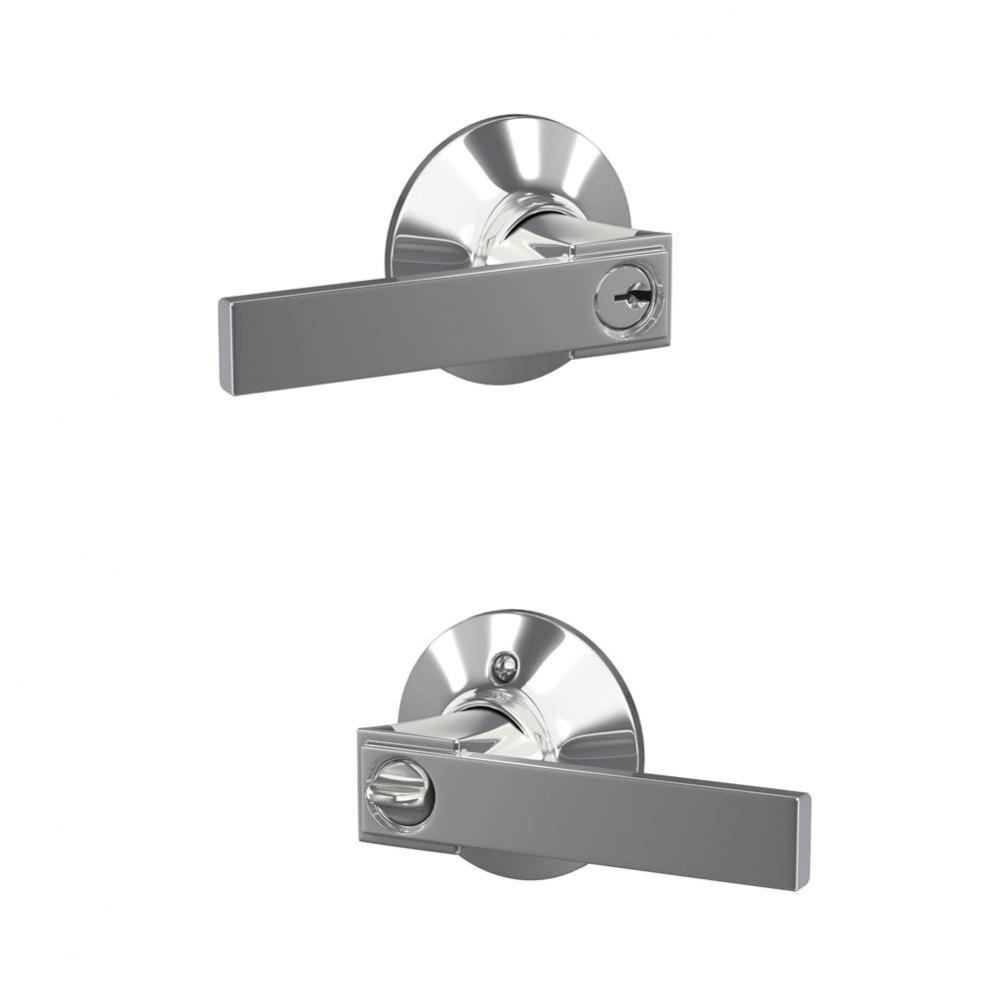 Northbrook Lever with Plymouth Trim Keyed Entry Lock in Bright Chrome