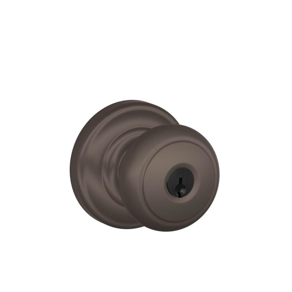 Andover Knob with Andover Trim Keyed Entry Lock in Oil Rubbed Bronze
