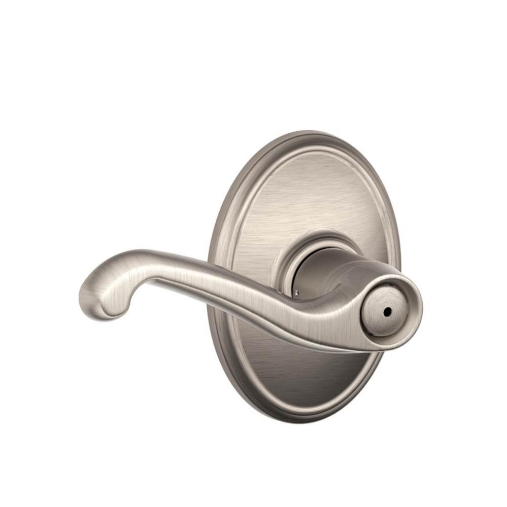 Flair Lever with Wakefield Trim Bed and Bath Lock in Satin Nickel