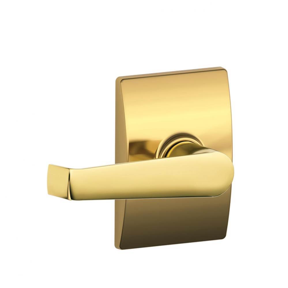 Elan Lever with Century Trim Hall and Closet Lock in Bright Brass