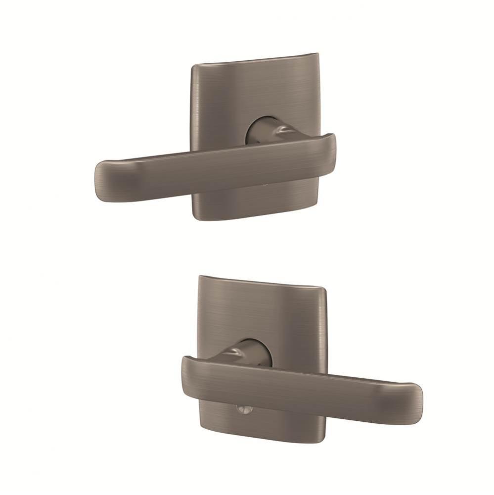 Custom Clybourn Lever with Dalton Trim Hall-Closet and Bed-Bath Lock in Satin Nickel