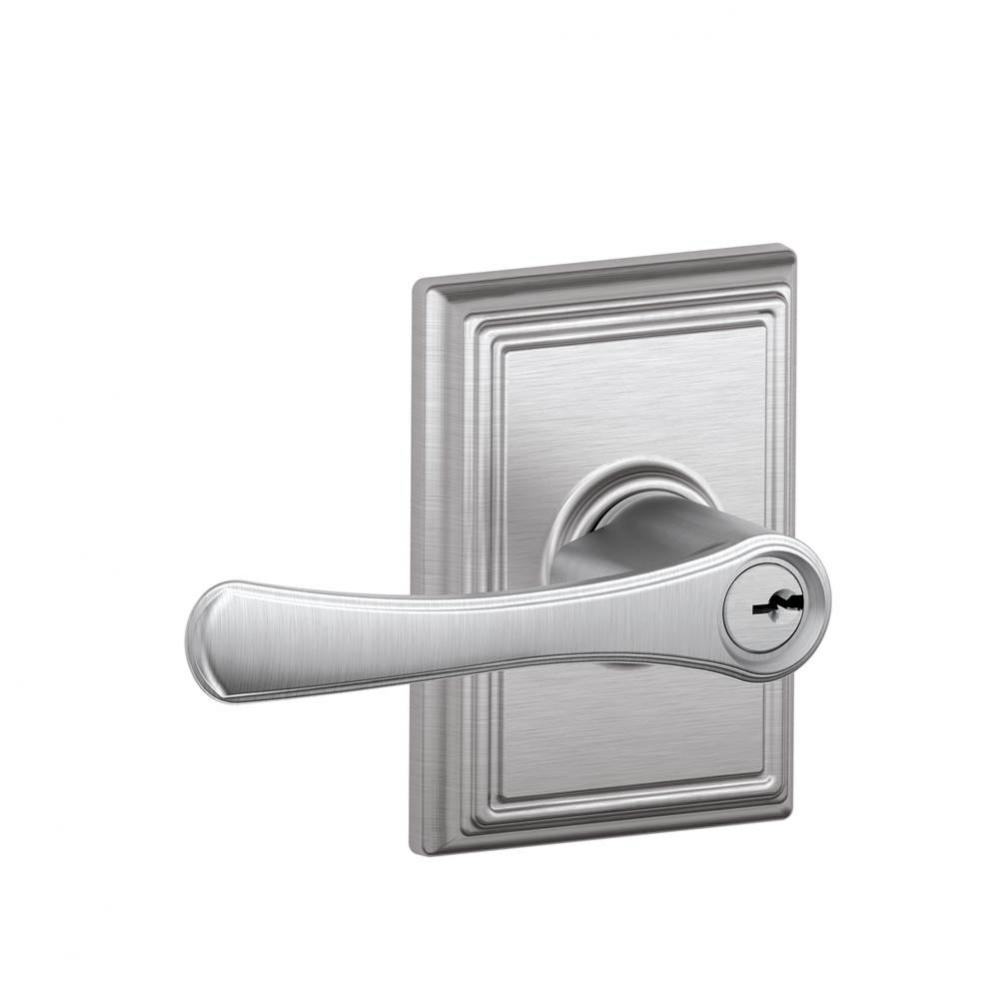 Avila Lever with Addison Trim Keyed Entry Lock in Satin Chrome