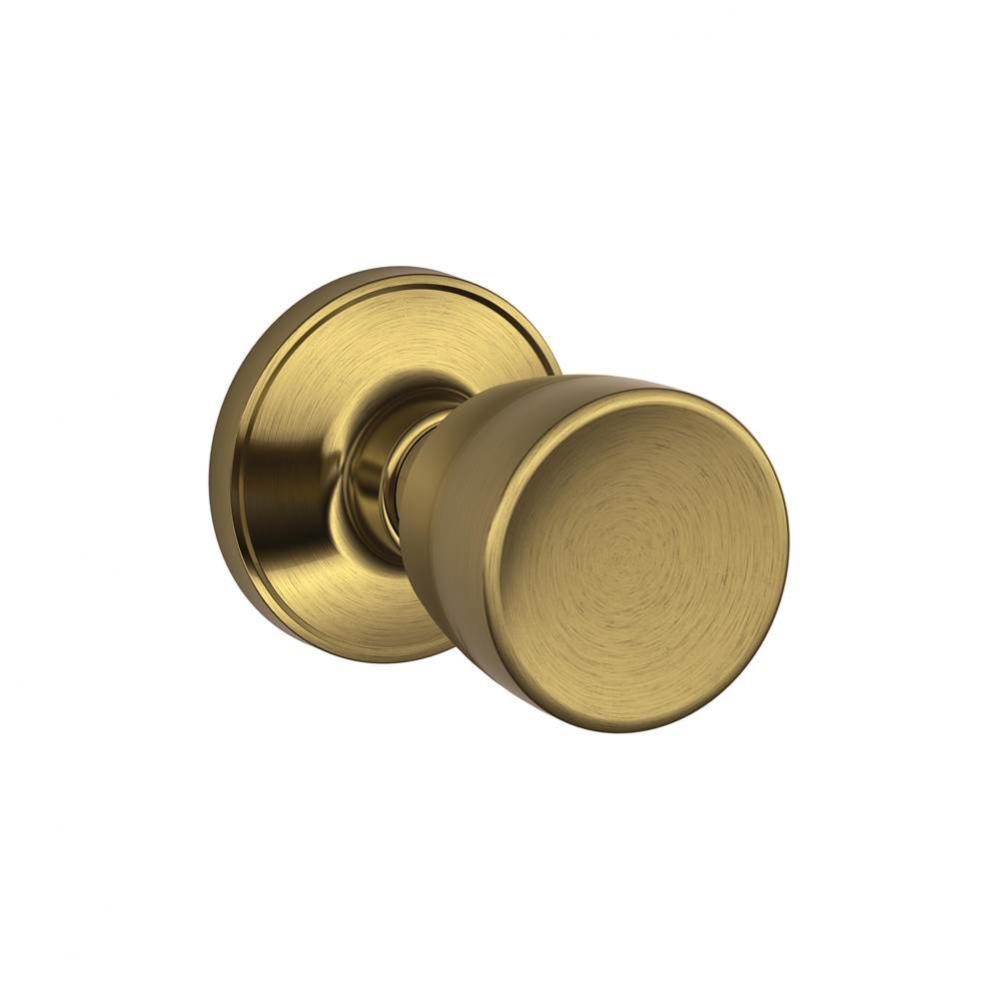Byron Knob Hall and Closet Lock in Antique Brass