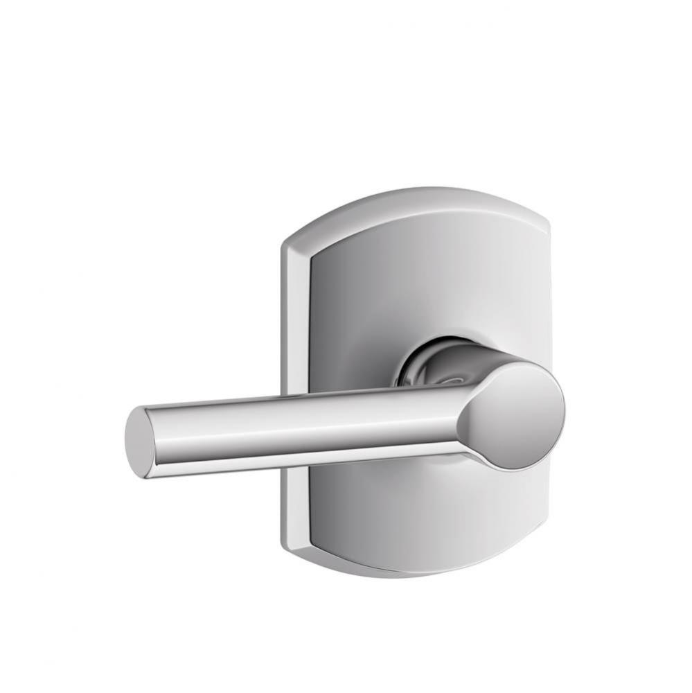 Broadway Lever with Greenwich Trim Hall and Closet Lock in Bright Chrome