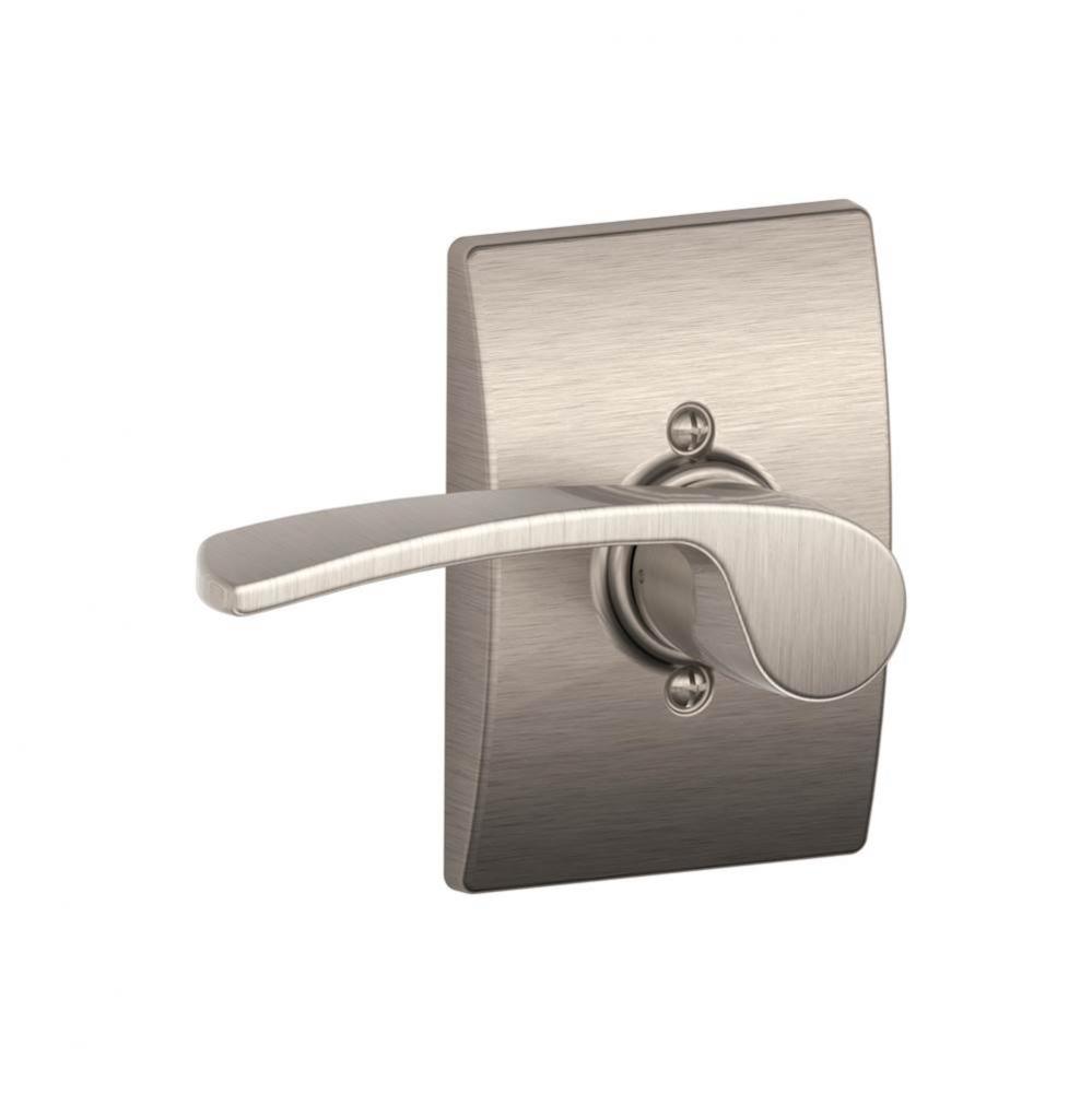 Merano Lever with Century Trim Non-Turning Lock in Satin Nickel - Right Handed