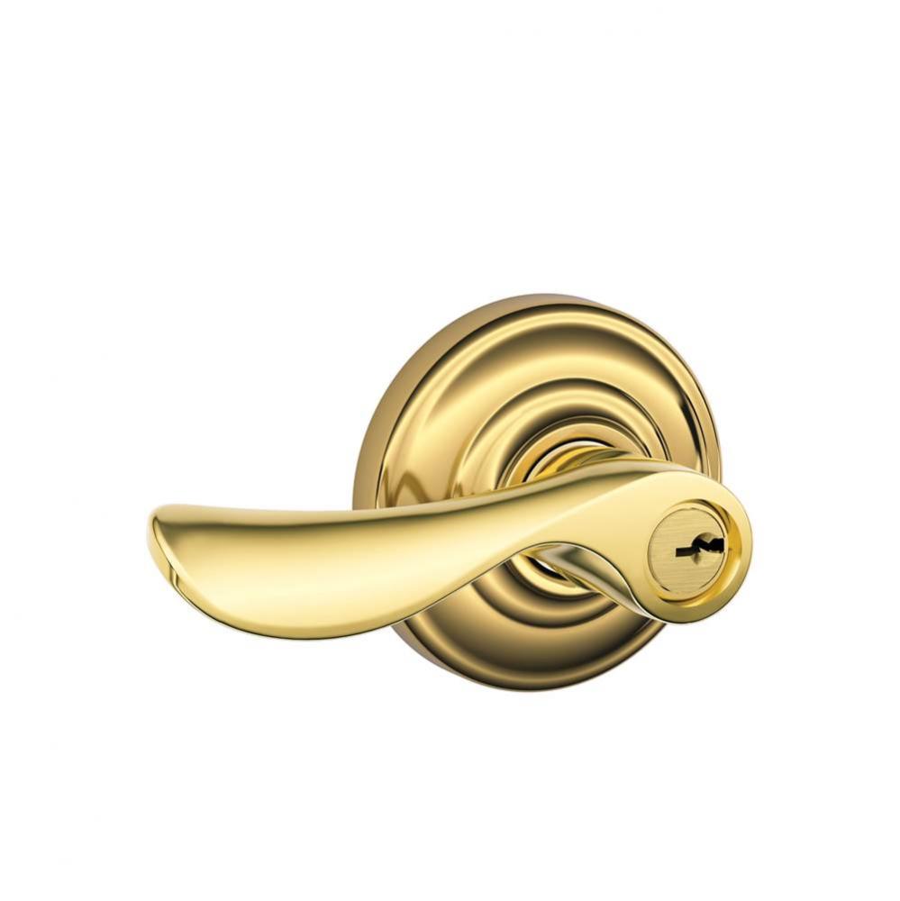 Champagne Lever with Andover Trim Keyed Entry Lock in Bright Brass
