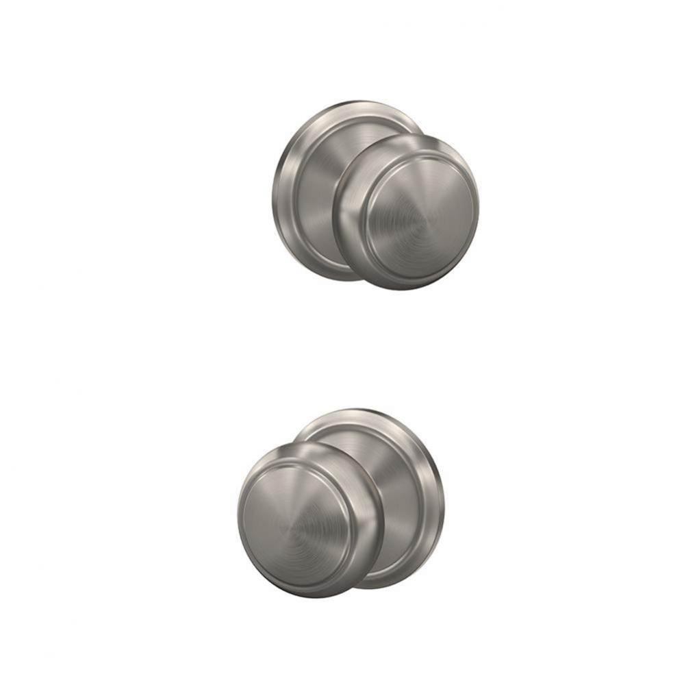 Custom Andover Knob with Alden Trim Hall-Closet and Bed-Bath Lock in Satin Nickel