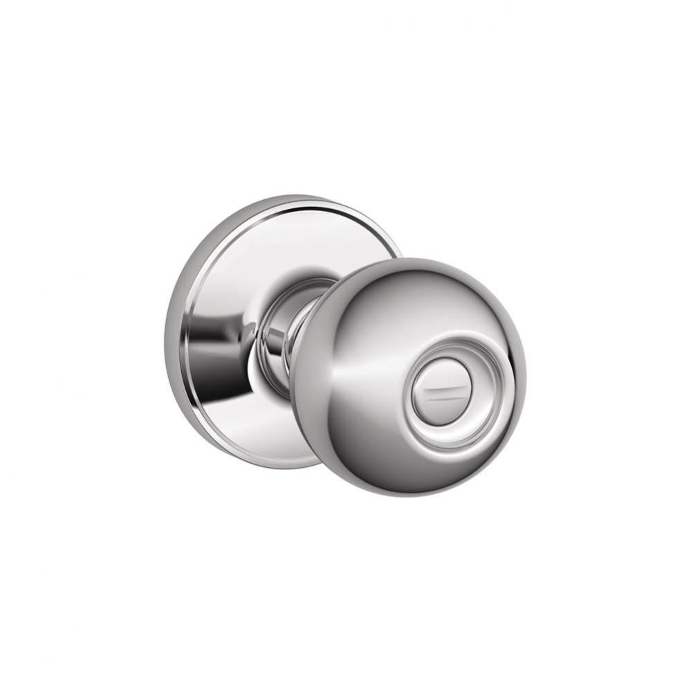 Corona Knob Bed and Bath Lock in Bright Chrome
