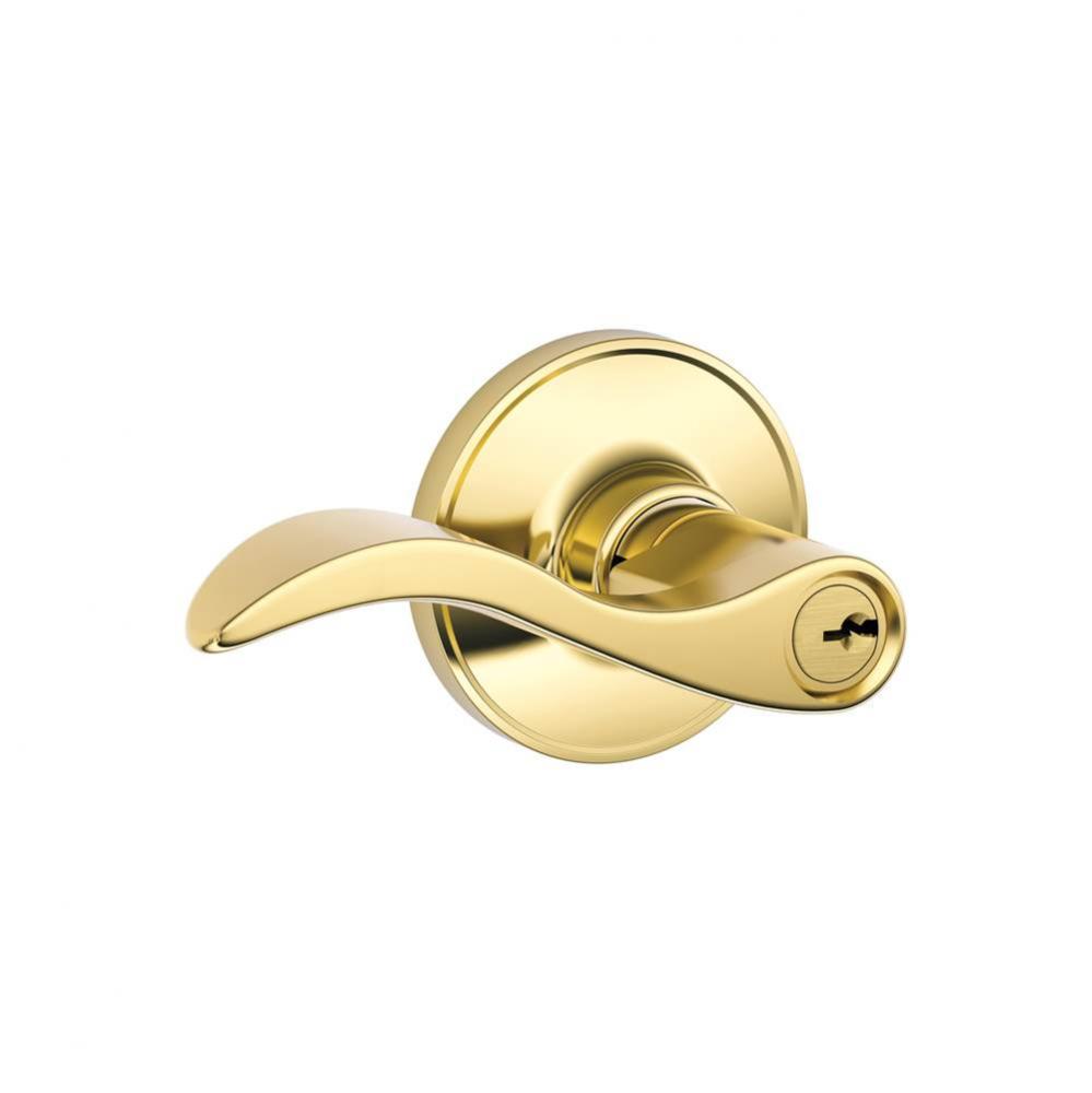 Seville Lever Keyed Entry Lock in Bright Brass