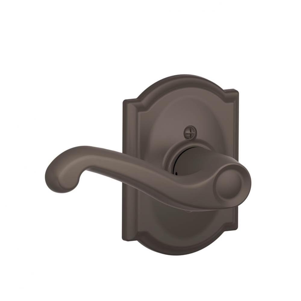 Flair Lever with Camelot Trim Non-Turning Lock in Oil Rubbed Bronze - Left Handed