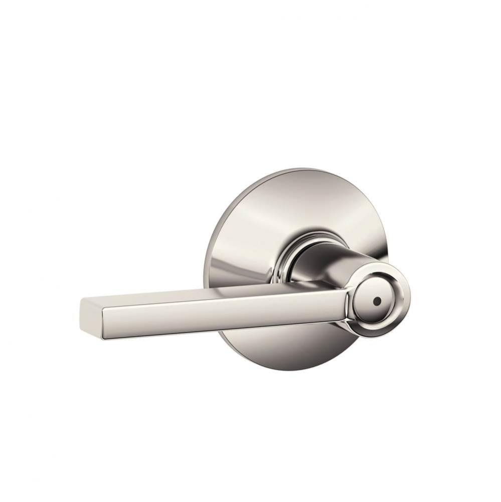Latitude Lever Bed and Bath Lock in Polished Nickel
