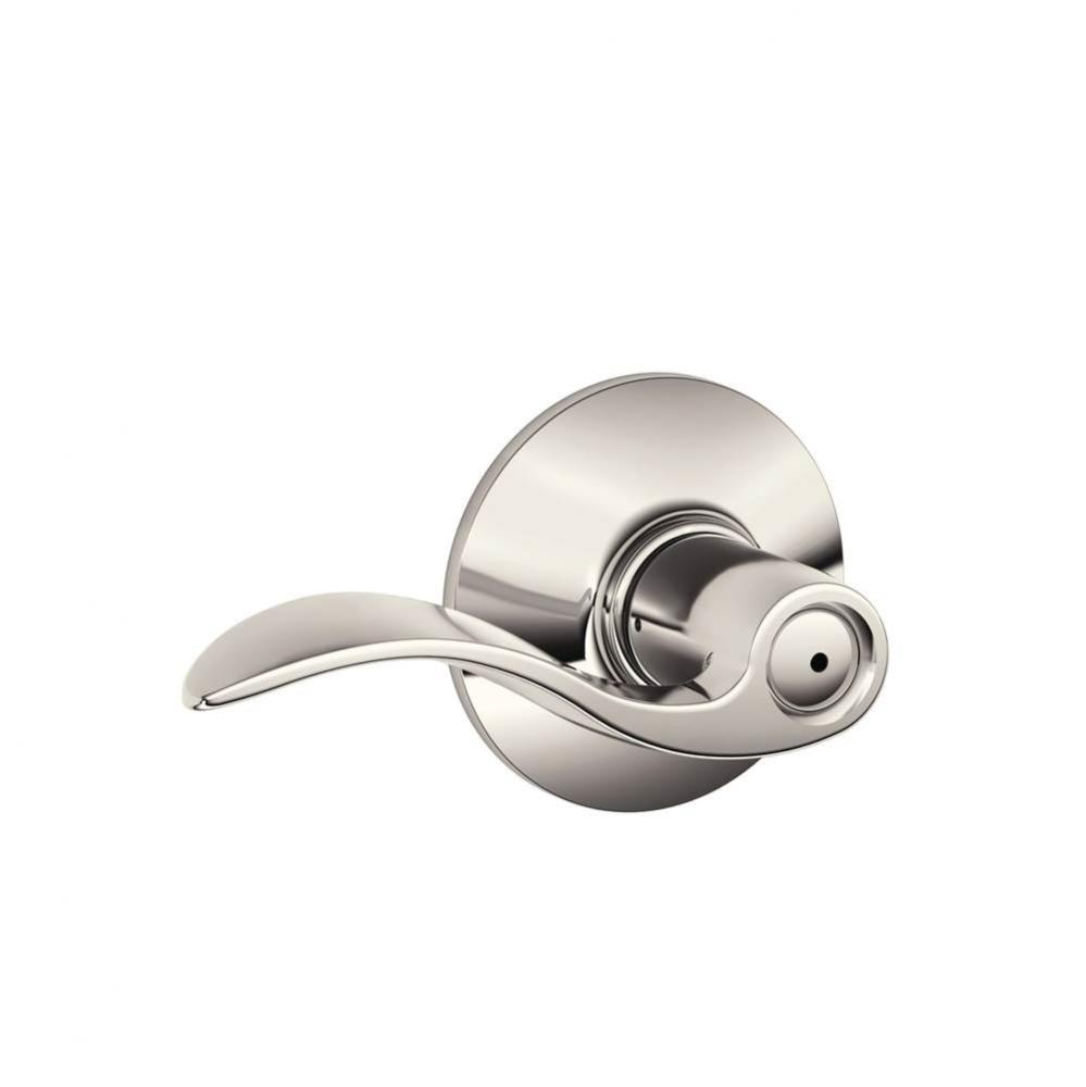 Accent Lever Bed and Bath Lock in Polished Nickel