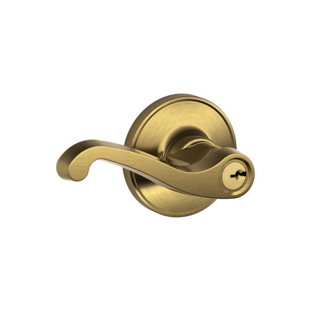 LaSalle Lever Keyed Entry Lock in Antique Brass