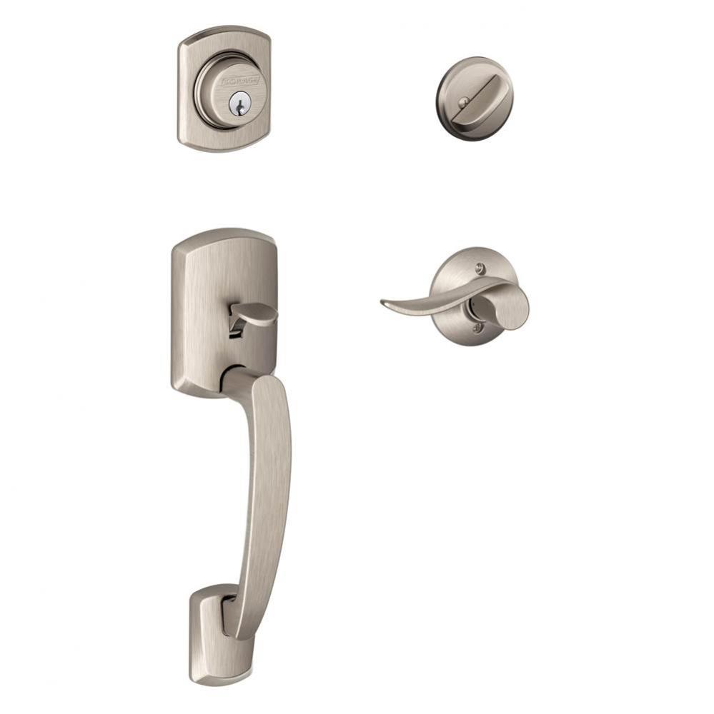 Greenwich Handleset with Single Cylinder Deadbolt and Sacramento Lever