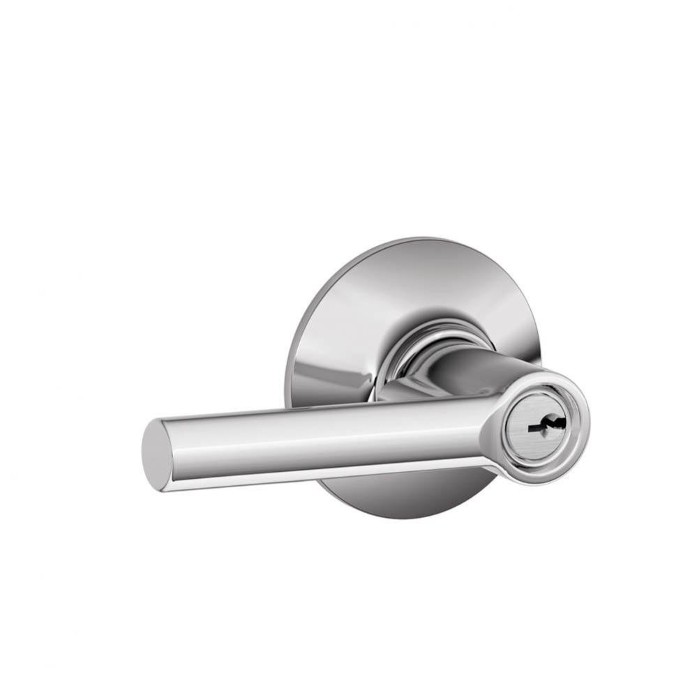 Broadway Lever Keyed Entry Lock in Bright Chrome