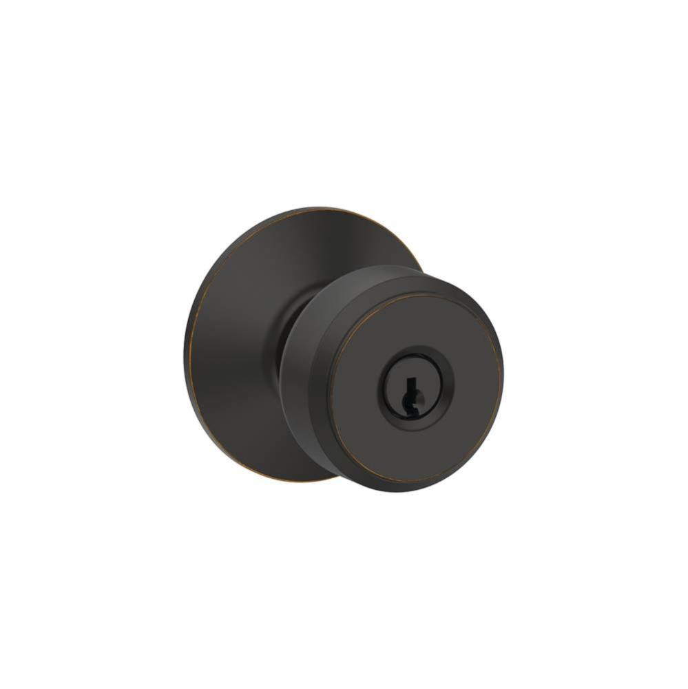 Bowery Knob Keyed Entry Lock in Aged Bronze