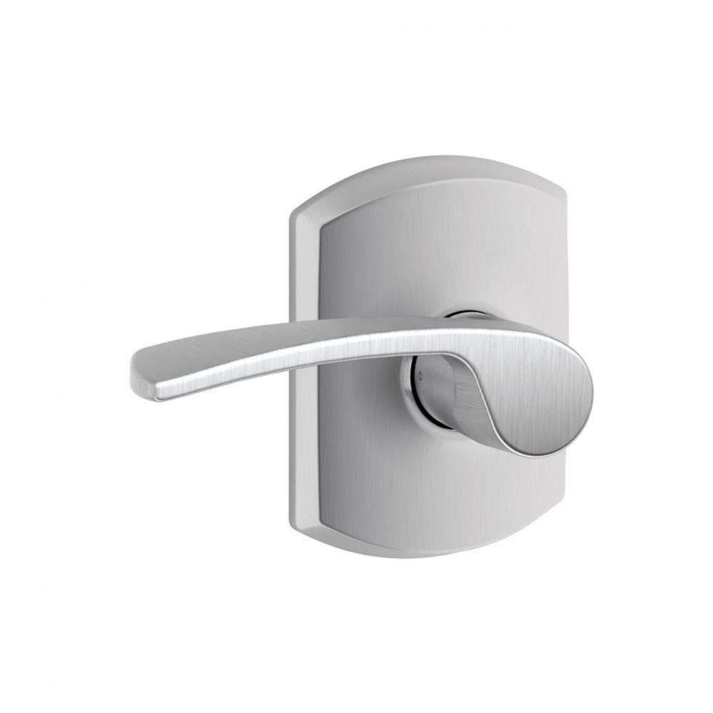 Merano Lever with Greenwich Trim Hall and Closet Lock in Satin Chrome