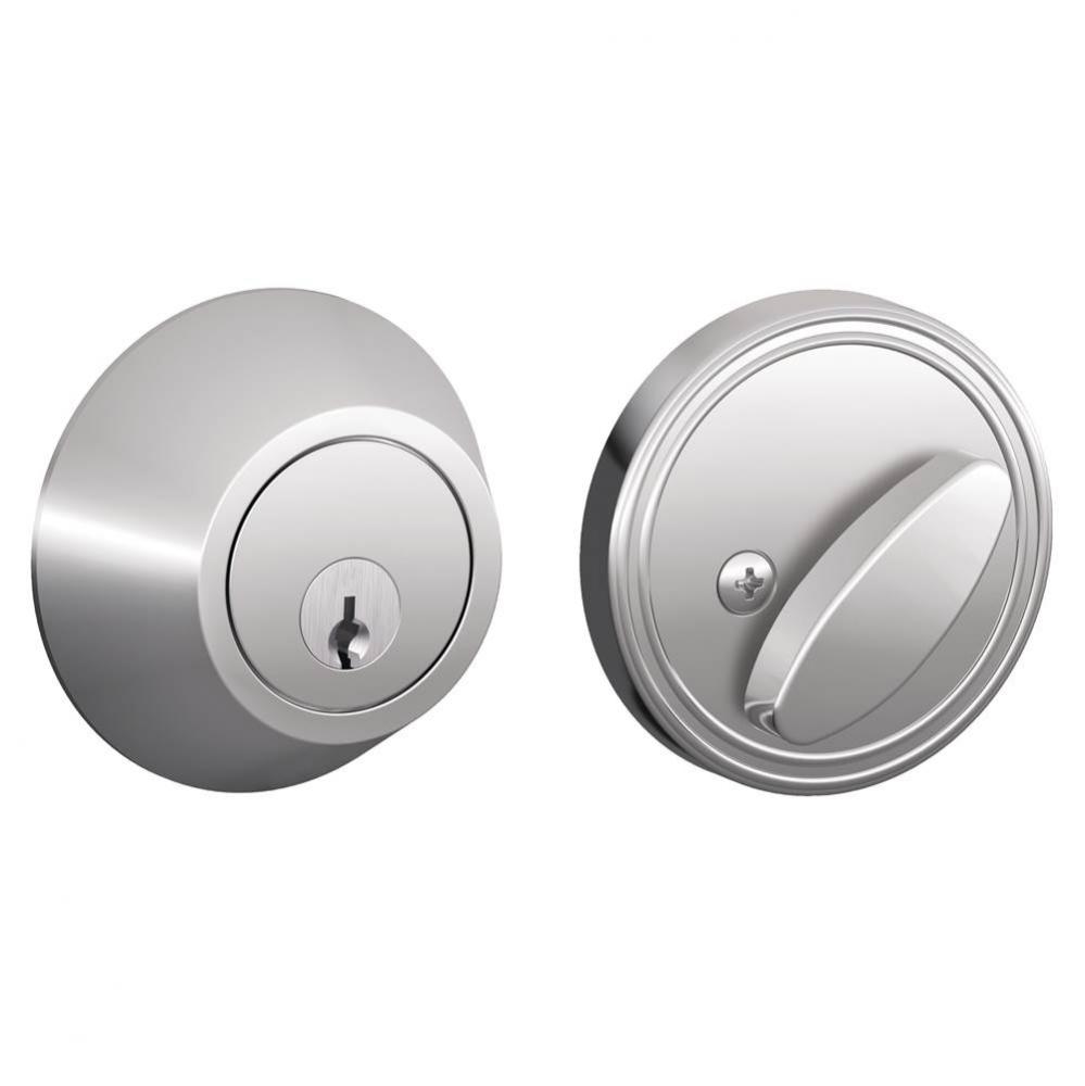Single Cylinder Deadbolt in Bright Chrome