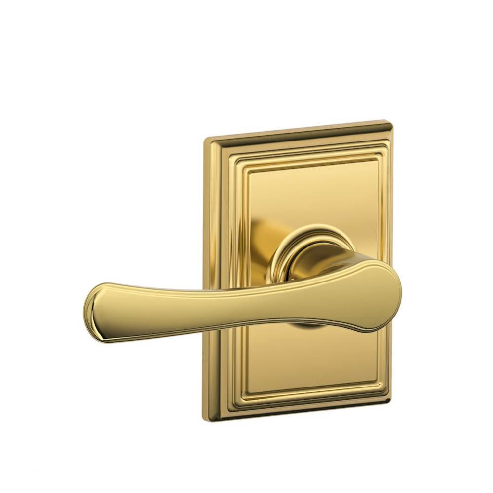 Avila Lever with Addison Trim Hall and Closet Lock in Bright Brass