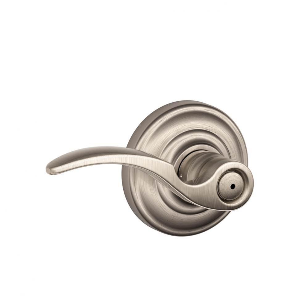 St. Annes Lever with Andover Trim Bed and Bath Lock in Satin Nickel