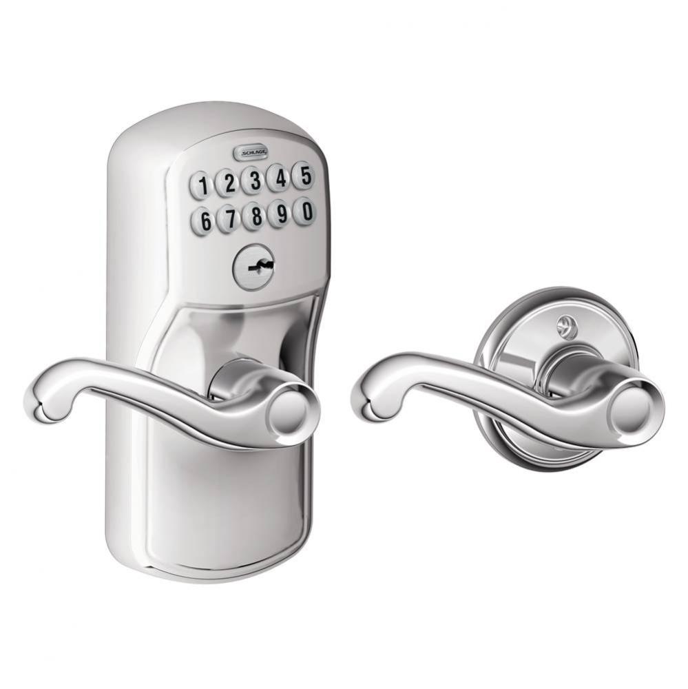 Flair Keypad Lever with Plymouth Trim in Bright Chrome