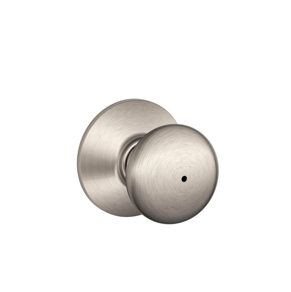 Plymouth Knob Bed and Bath Lock in Satin Nickel