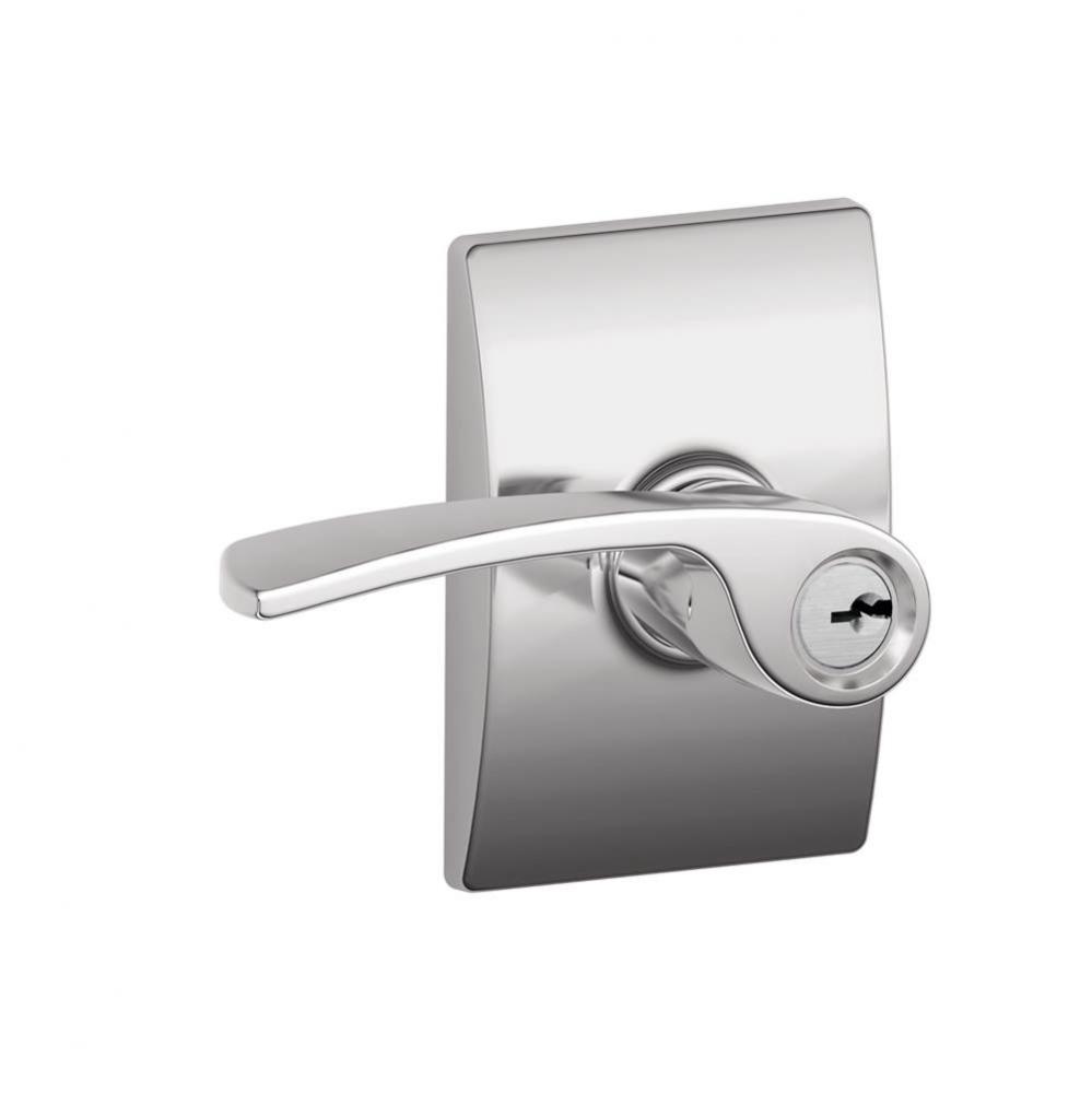 Merano Lever with Century Trim Keyed Entry Lock in Bright Chrome