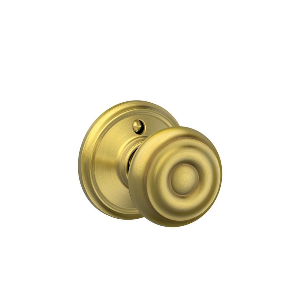 Georgian Knob Non-Turning Lock in Satin Brass