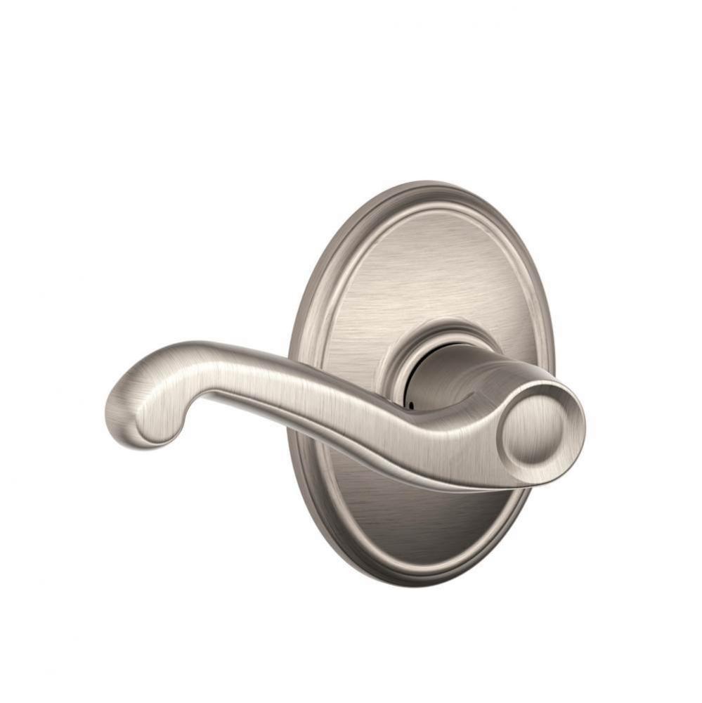 Flair Lever with Wakefield Trim Hall and Closet Lock in Satin Nickel