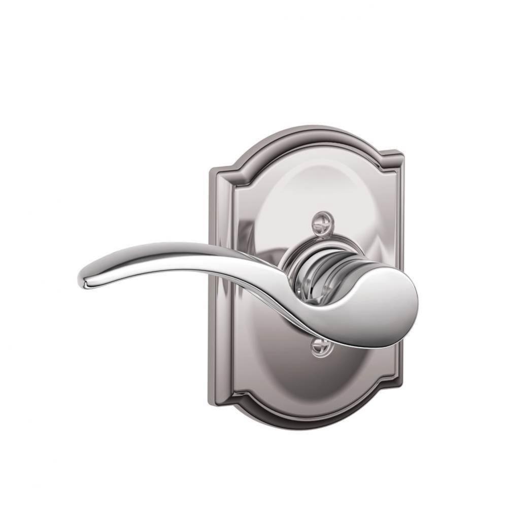 St. Annes Lever with Camelot Trim Non-Turning Lock in Bright Chrome - Left Handed