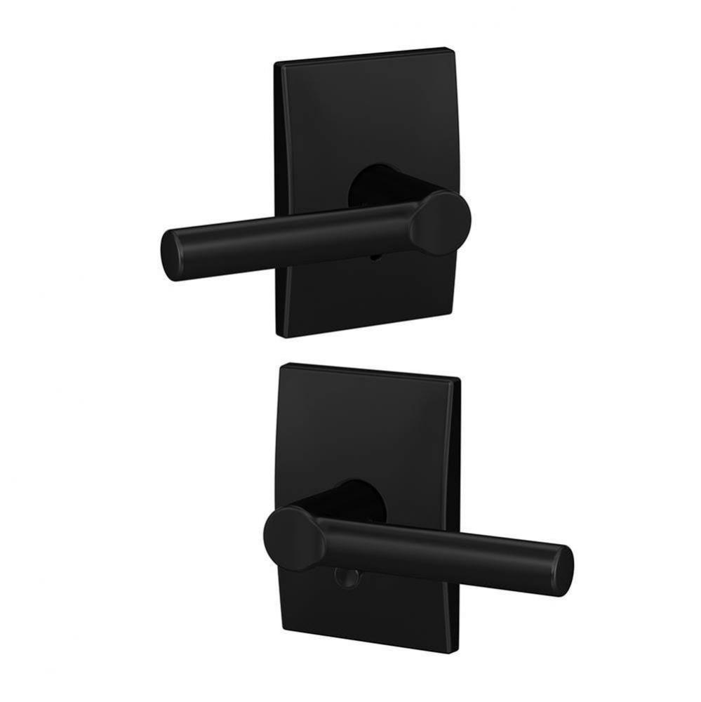 Custom Broadway Lever with Century Trim Hall-Closet and Bed-Bath Lock in Matte Black