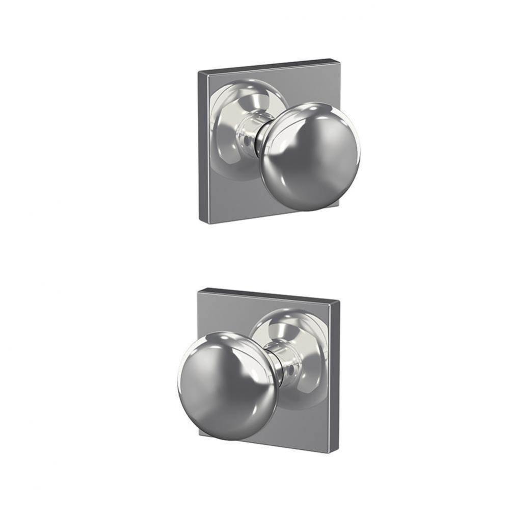 Custom Plymouth Non-Turning Knob with Collins Trim in Bright Chrome