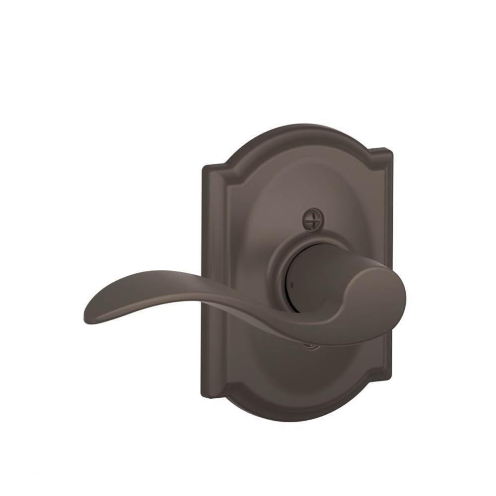 Accent Lever with Camelot Trim Non-Turning Lock in Oil Rubbed Bronze - Left Handed