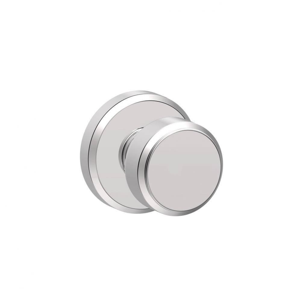 Bowery Knob with Greyson Trim Hall and Closet Lock in Bright Chrome