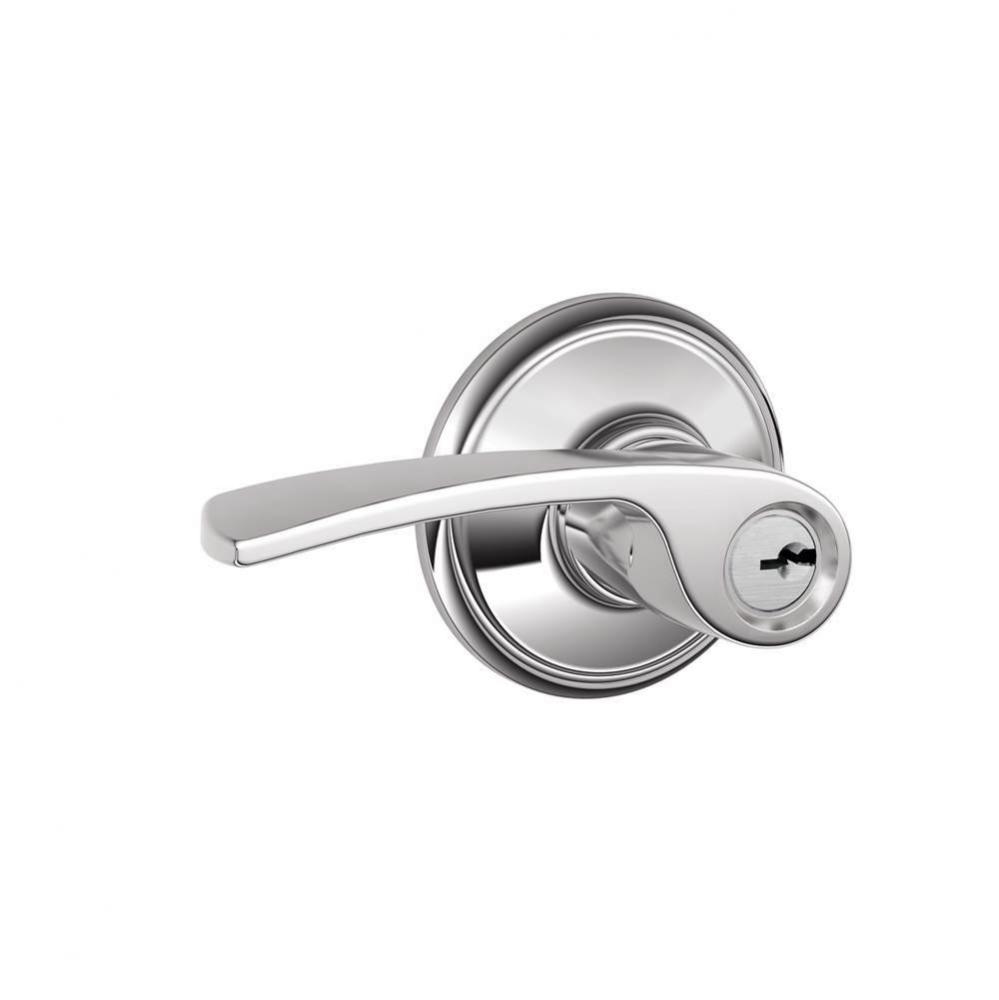 Merano Lever Keyed Entry Lock in Bright Chrome