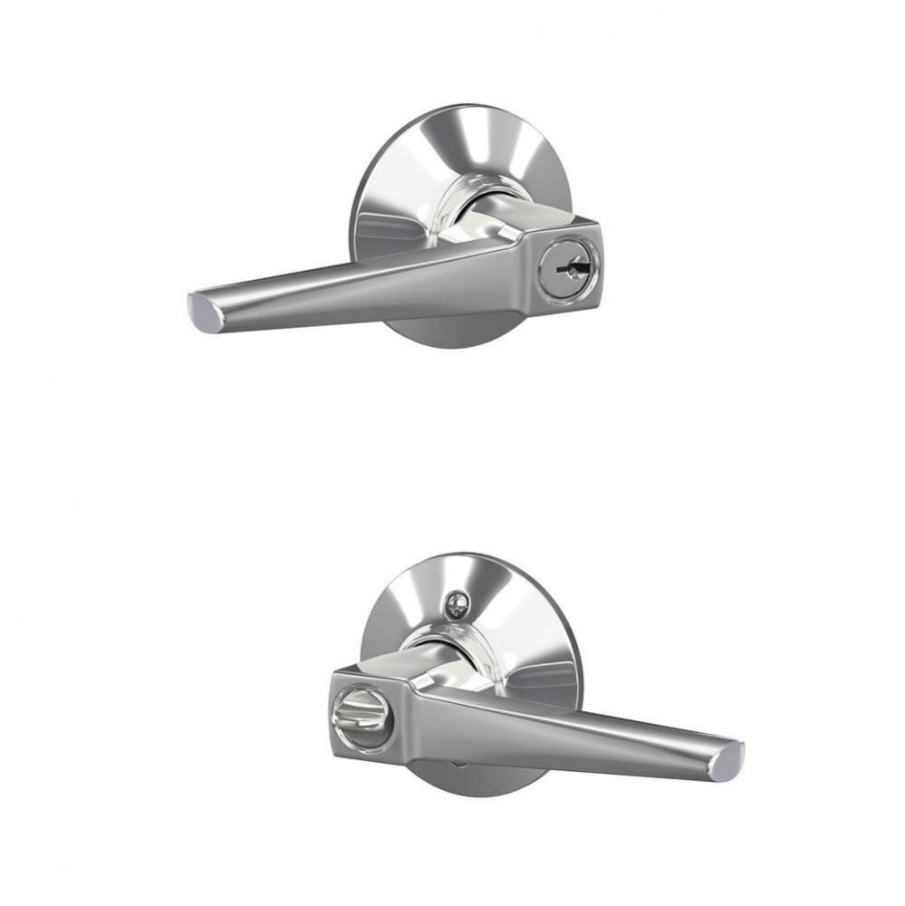 Eller Lever with Plymouth Trim Keyed Entry Lock in Bright Chrome