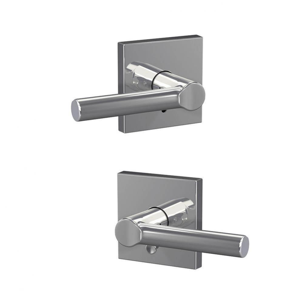 Custom Broadway Lever with Collins Trim Hall-Closet and Bed-Bath Lock in Bright Chrome