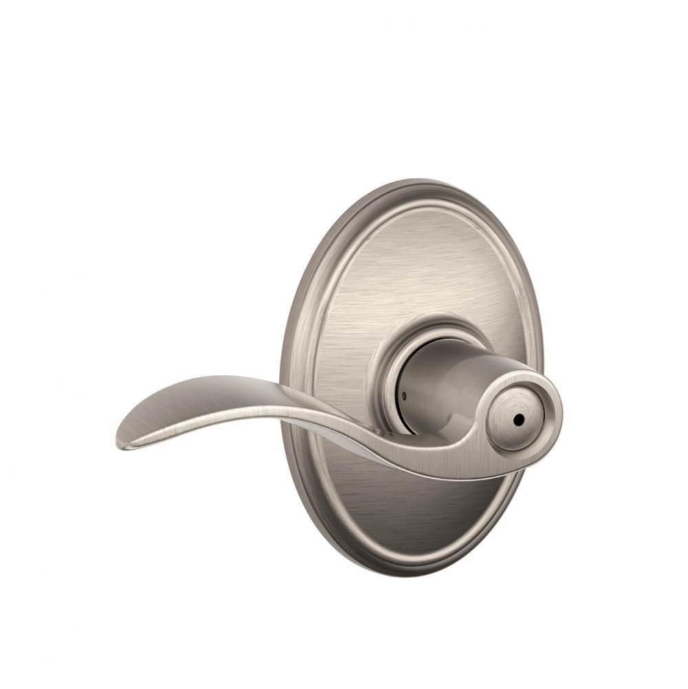 Accent Lever with Wakefield Trim Bed and Bath Lock in Satin Nickel