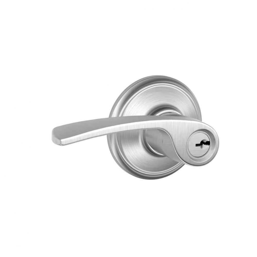 Merano Lever Keyed Entry Lock in Satin Chrome