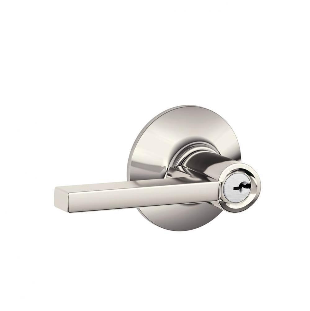 Latitude Lever Keyed Entry Lock in Polished Nickel