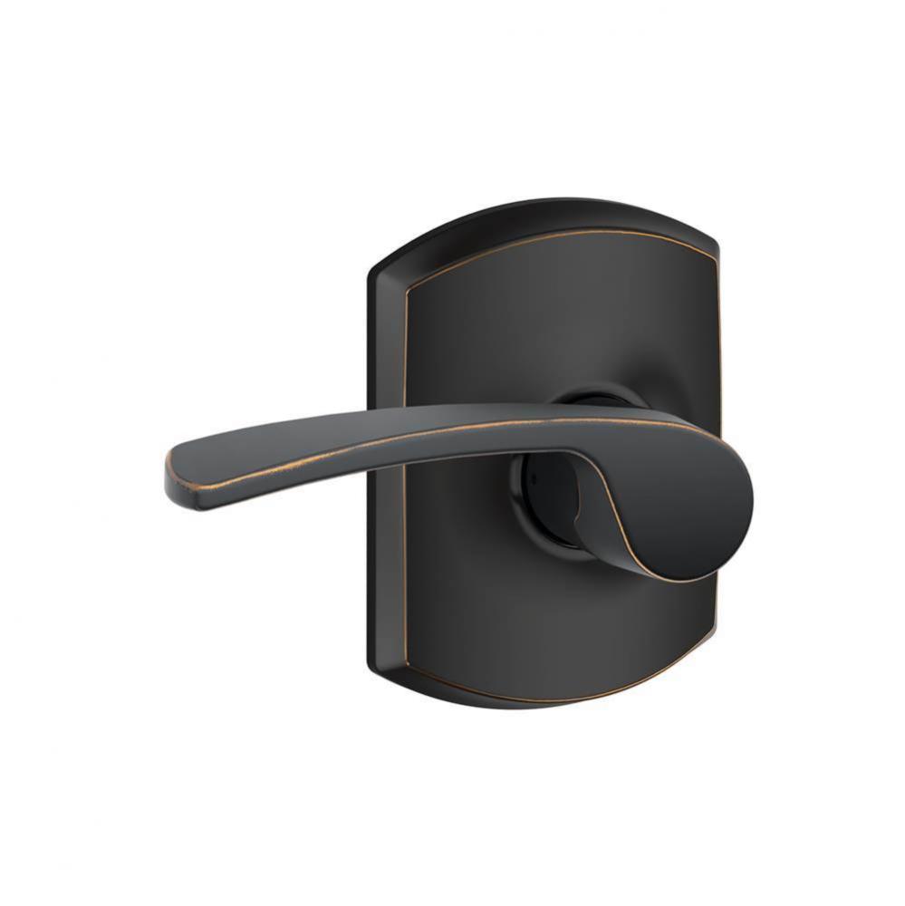 Merano Lever with Greenwich Trim Hall and Closet Lock in Aged Bronze