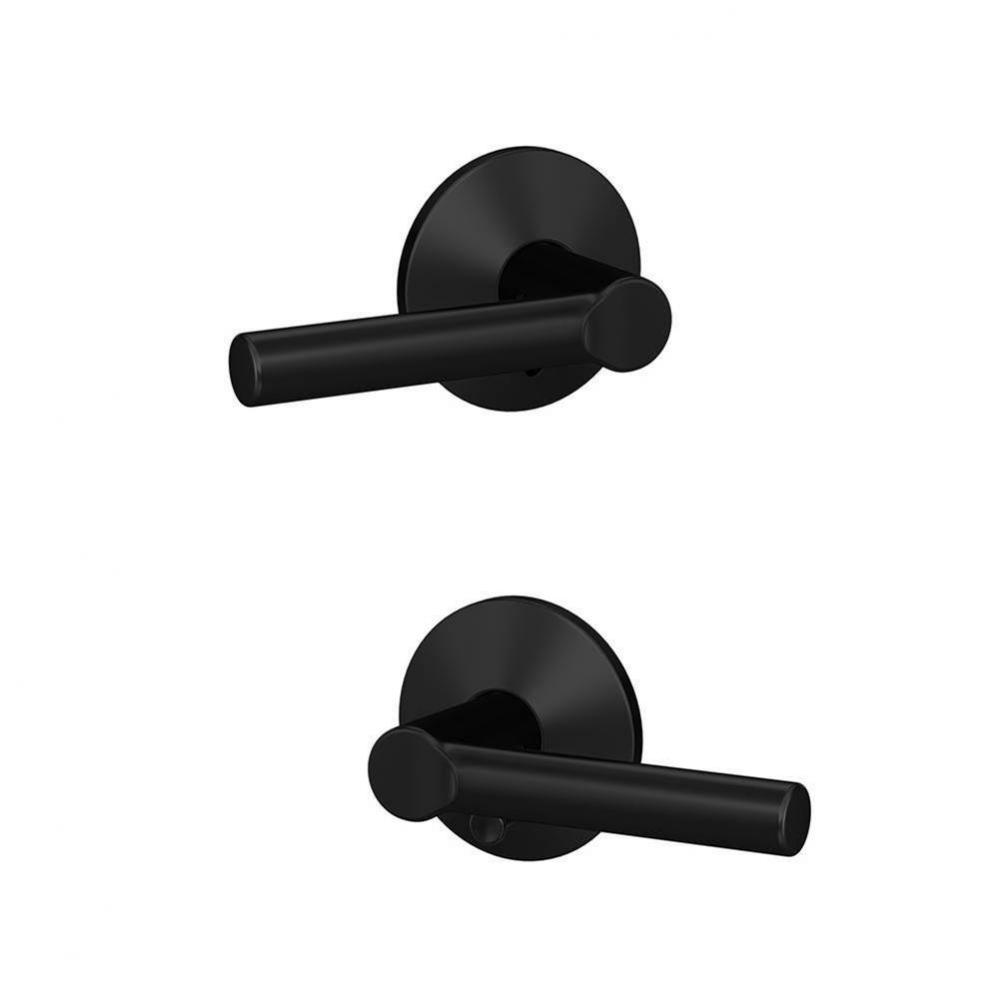 Custom Broadway Lever with Kinsler Trim Hall-Closet and Bed-Bath Lock in Matte Black