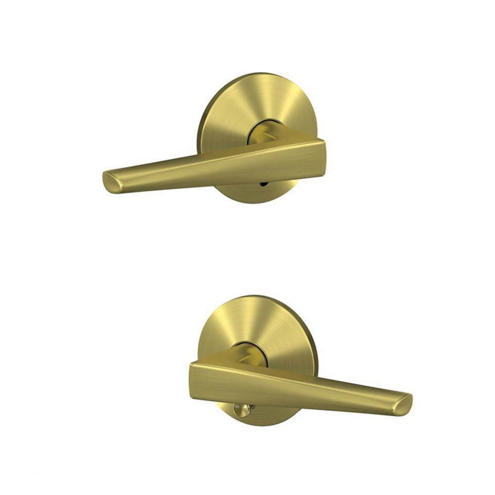 Custom Eller Lever with Kinsler Trim Hall-Closet and Bed-Bath Lock in Satin Brass