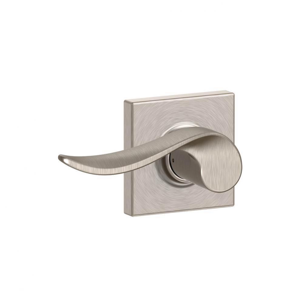 Sacramento Lever with Collins Trim Hall and Closet Lock in Satin Nickel